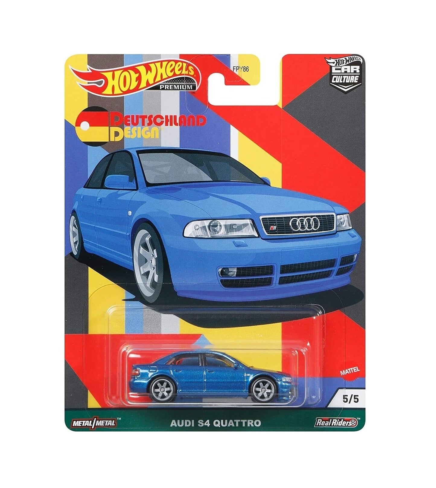Hot Wheels Premium - Audi S4 Quattro Blue - Series Car Culture Deutschland Design - Scale 1/64