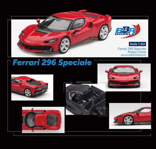 [PRE-ORDER] BBR - Ferrari 296 Speciale Rosso Corsa 2024 - Scala 1-64 BBRFER64042