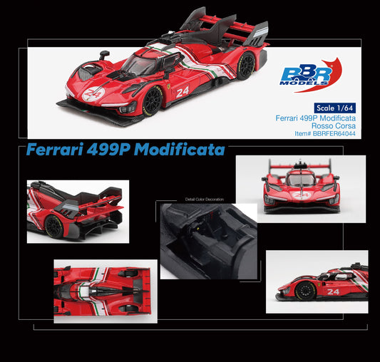 [PRE-ORDER] BBR - Ferrari 499P Modificata Rosso Corsa 2025 - Scala 1-64 BBRFER64044