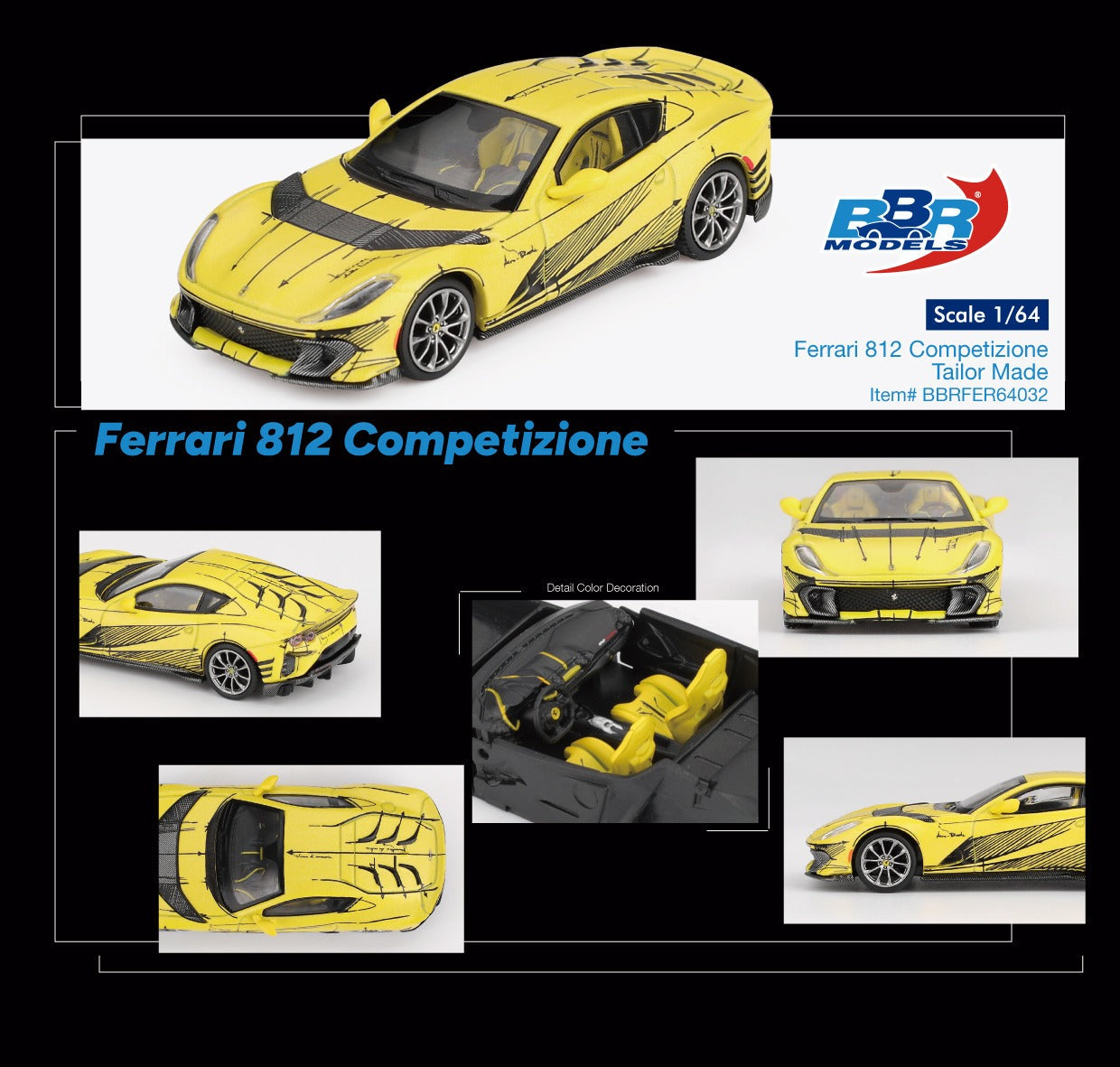 [PRE-ORDER] BBR Models - Ferrari 812 Competizione Tailor Made 2021 - Scala 1/64 BBRFER64032