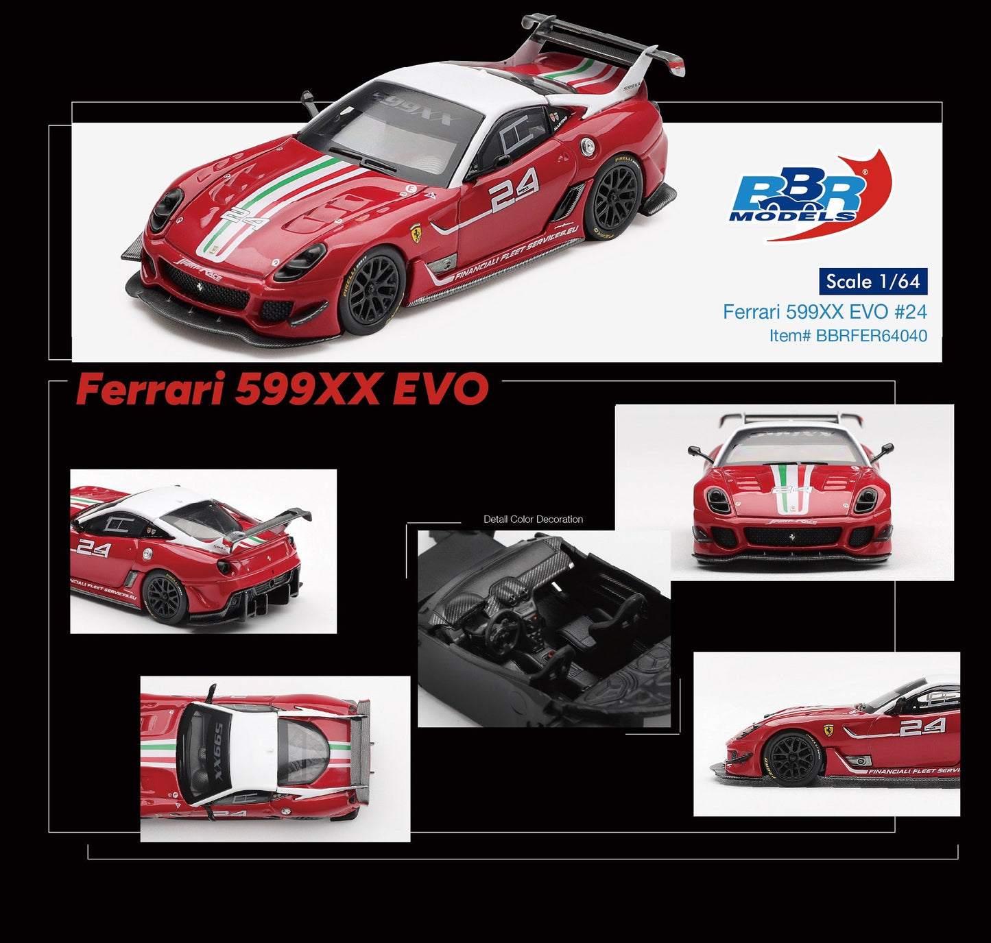 [PRÉCOMMANDE] - BBR Models - Ferrari 599XX Evo #24 2011 - Échelle 1/64 BBRFER64040