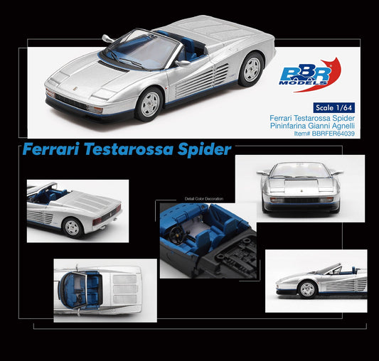 [PRE-ORDER] - BBR Models - Ferrari Testarossa Spider Pininfarina Gianni Agnelli 1986 - Scala 1/64 BBRFER64039
