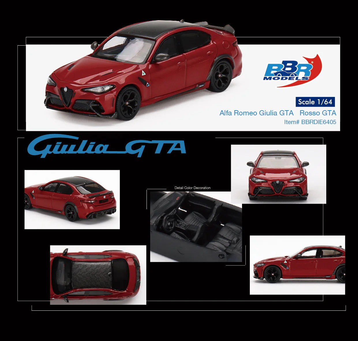 BBR Models - Alfa Romeo Giulia GTA Rosso GTA - Scala 1/64 BBRDIE6405