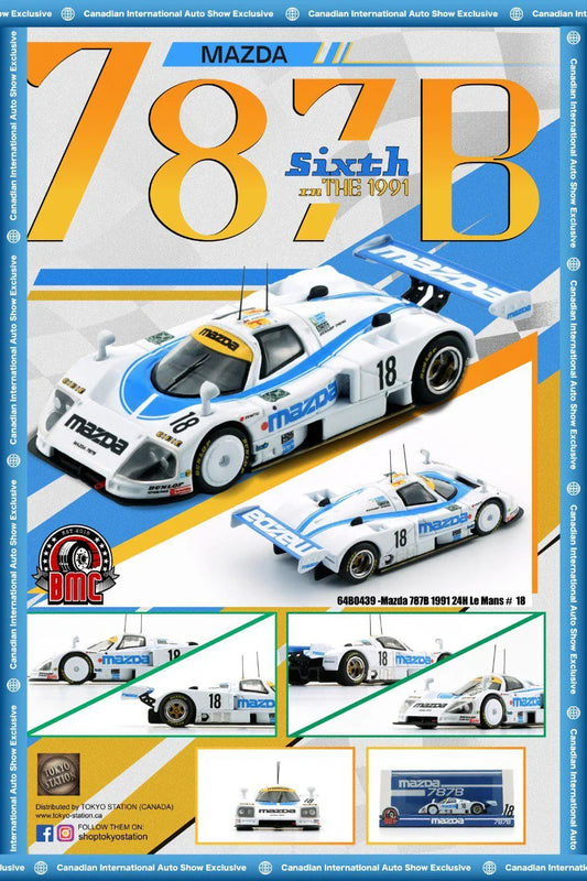 BM Creations - Mazda 787B #18 White 1991 24h Le Mans (Canada Exclusive) - Scale 1/64 64B0438
