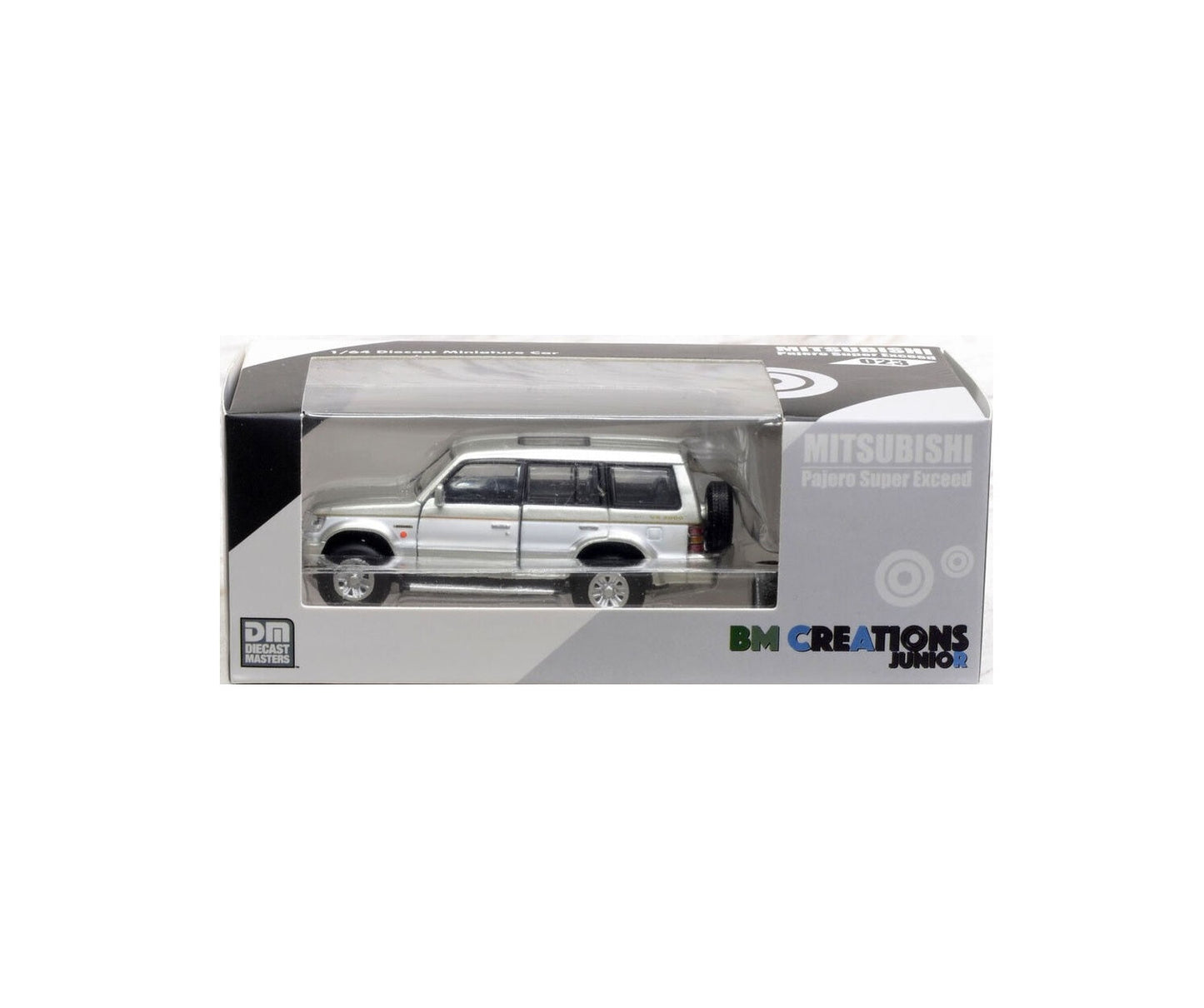 BM Creations - Mitsubishi Pajero Super Exceed Silver and White - Scale 1/64 64B0024