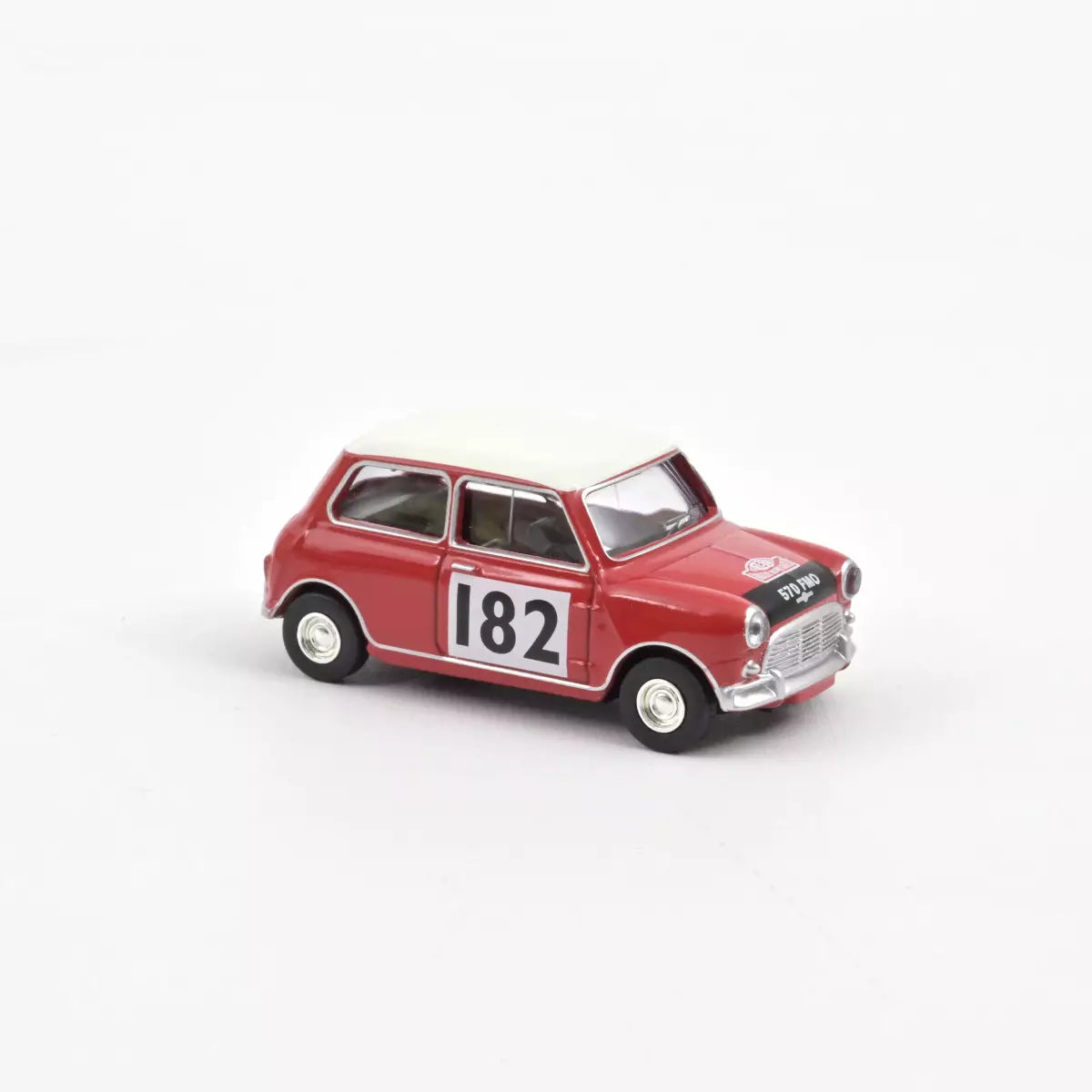 Norev - Mini Cooper S 1964 Tartan Red with Racing Number 182 - Scala 1/64 Circa