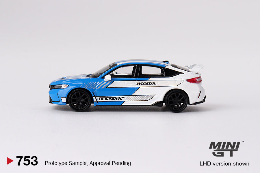 Mini GT - Honda Civic Type R #3 2023 Pace Car Blue - Scale 1/64 MGT00753 LHD