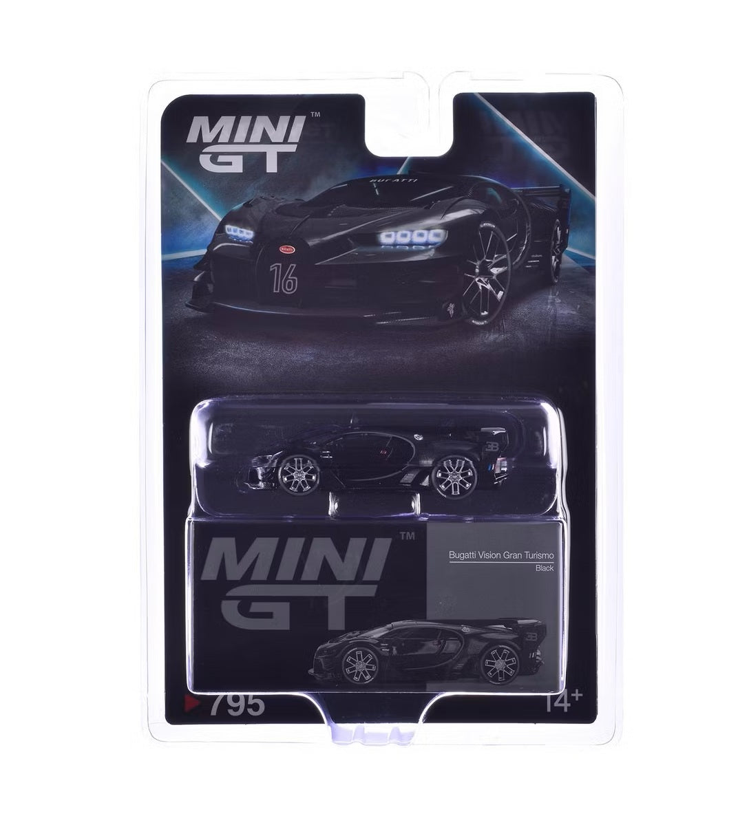 Mini GT - Bugatti Vision Gran Turismo Black - Scale 1/64 MGT00795-BL