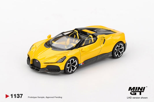 [PRE-ORDER] - Mini GT - Bugatti W16 Mistral Yellow 2023 - Scale 1-64 MGT01137-L