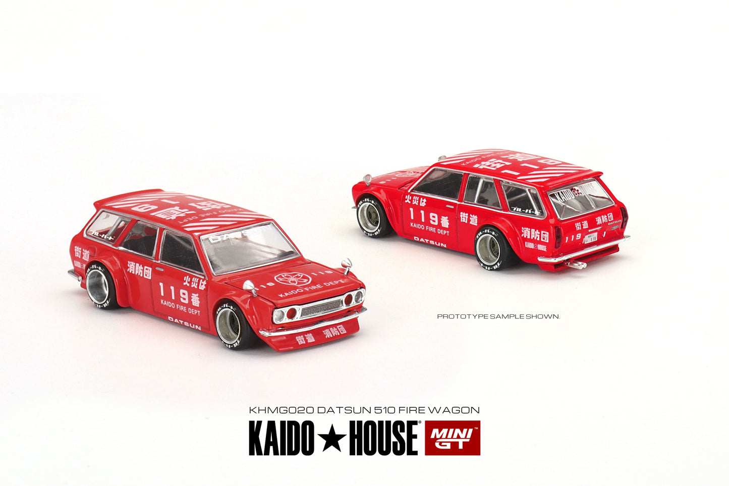 Mini GT - Datsun KAIDO 510 Wagon FIRE V1 - KAIDO HOUSE - Scale 1/64 KHMG020