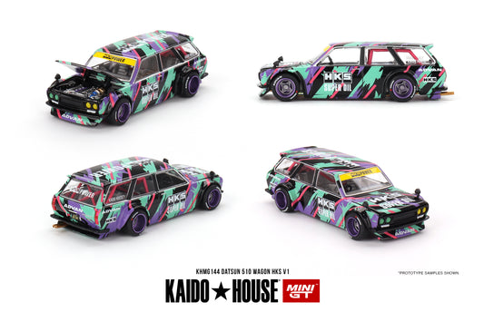 KAIDO HOUSE Mini GT - Datsun KAIDO 510 Wagon HKS V1 - Scale 1/64 KHMG144