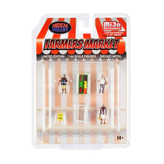 American Diorama - "Farmers Market" 6 piece Diecast Set (3 Figures and 3 Accessories) Set MiJo Exclusives - Scala 1/64 AD-76501MJ