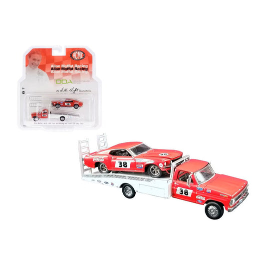 Ford F-350 Ramp Truck #38 &amp; 1969 Ford Mustang T/A #38 Coca-Cola Allan Moffat - Acme Diecast - 1/64 Scale