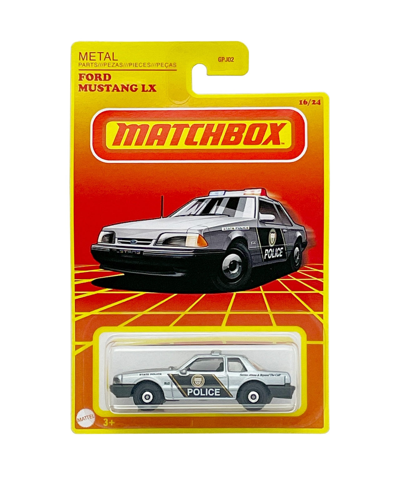 Matchbox - Ford Mustang LX Police - Série Retro 16/24 - Échelle 1/64 environ