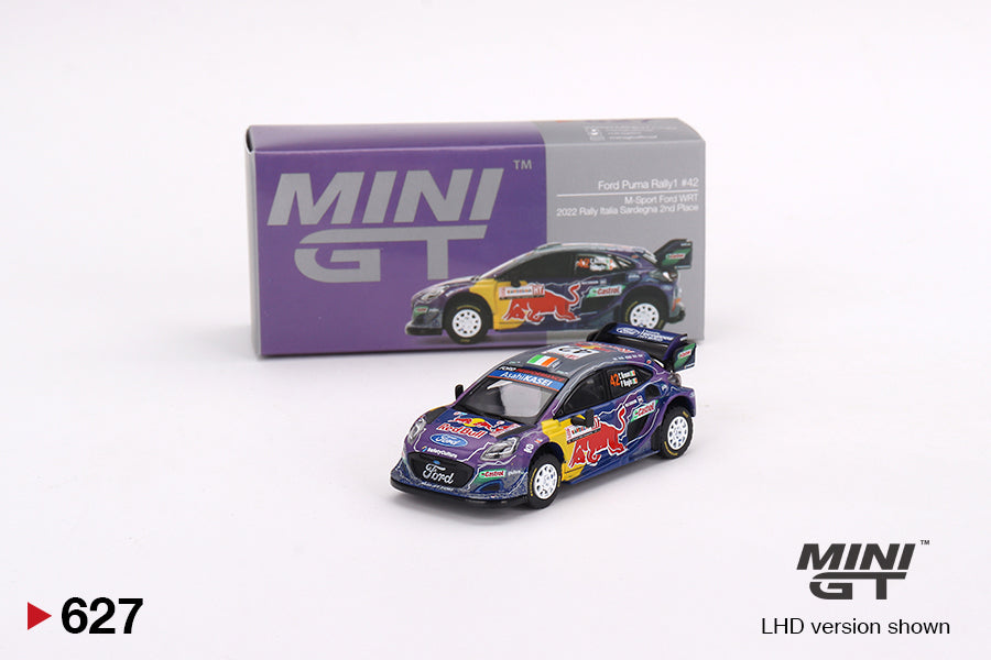 Mini GT - Ford Puma Rally1 #42 M-Sport Ford WRT 2022 Rally Italia Sardegna 2nd Place - Scale 1/64 MGT00627-L
