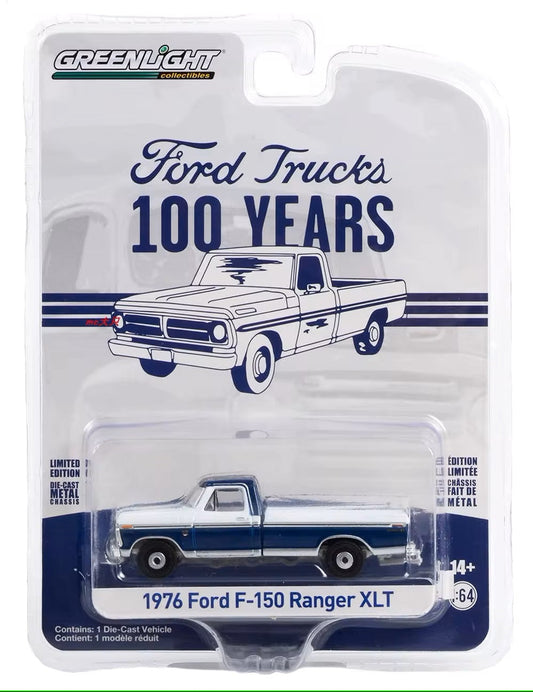 Greenlight - Ford F-150 Ranger XLT 1976 Blue - Greenlight - Scale 1/64