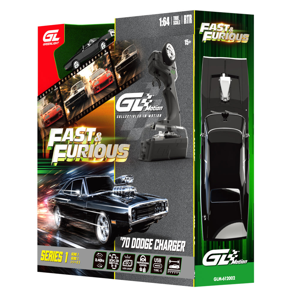 [PRE-ORDER] Greenlight - 1970 Dodge Charger DOM Fast & Furious Combo Set radio-controlled - 1/64 Scale