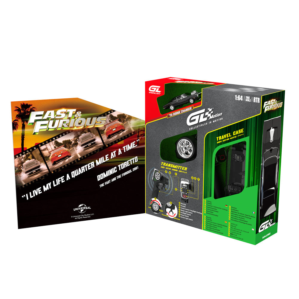 [PRE-ORDER] Greenlight - 1970 Dodge Charger DOM Fast & Furious Combo Set radio-controlled - 1/64 Scale
