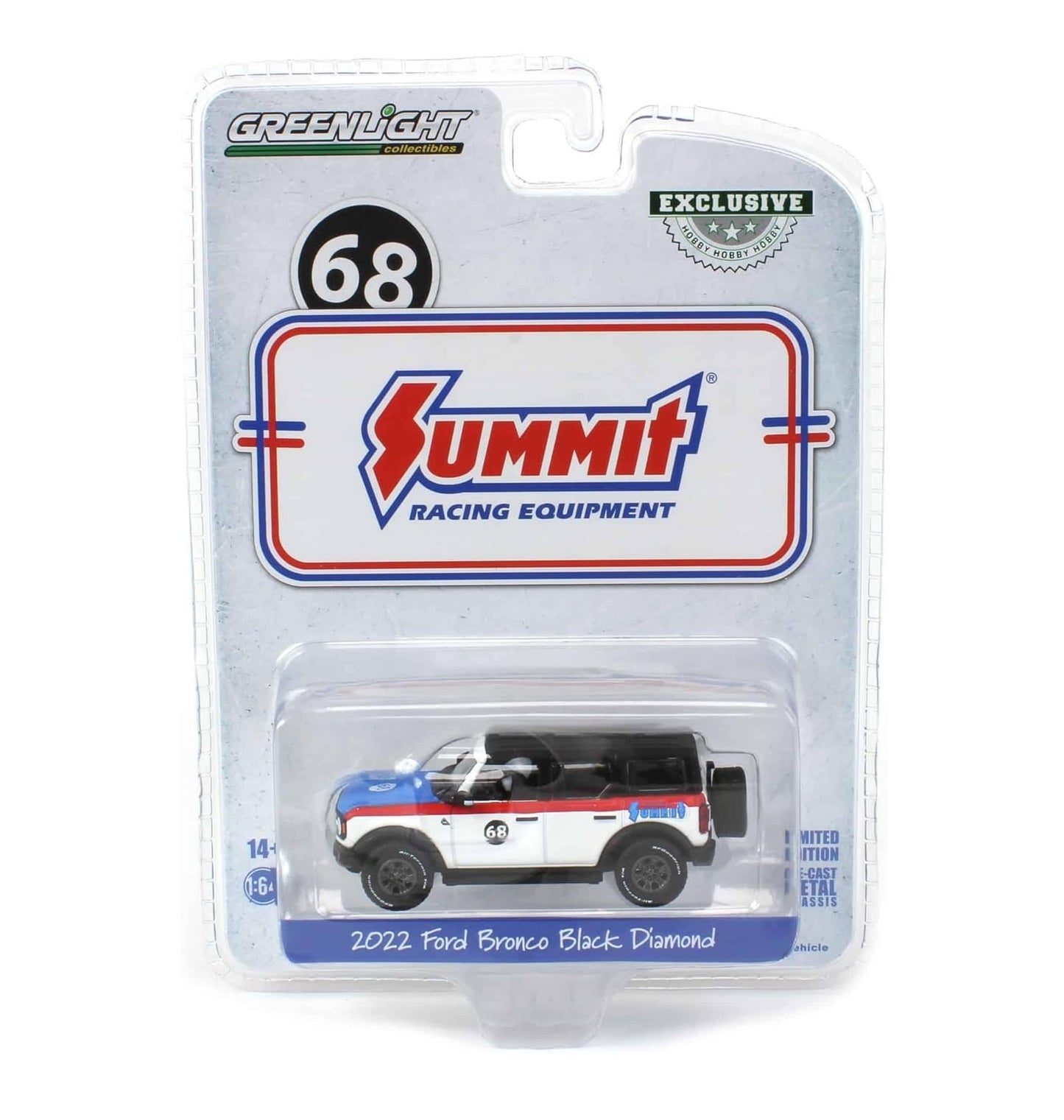 Greenlight Collectibles - 2022 Ford Bronco Black Diamond #68 Summit Racing - Scala 1/64