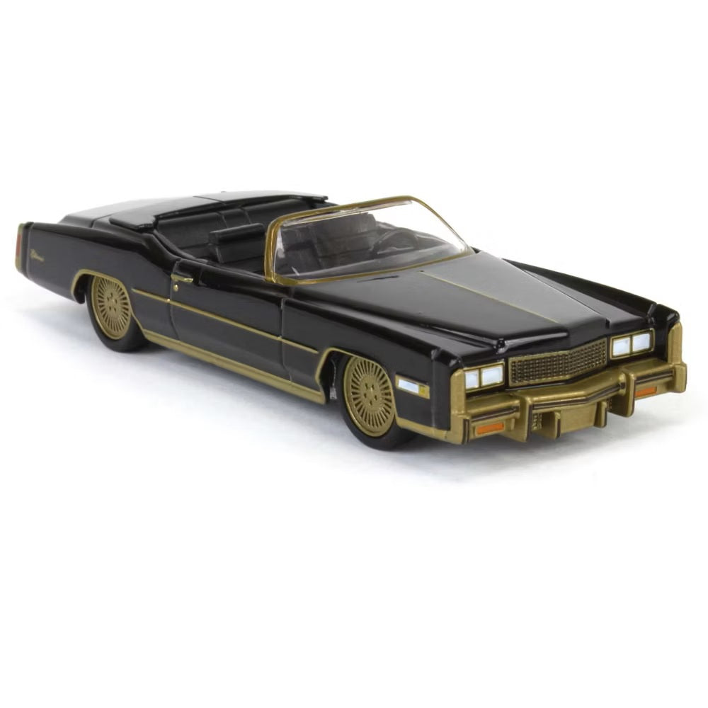 Greenlight Collectibles - 1976 Cadillac Eldorado Convertible Black Gold - California Lowriders Series - Scala 1/64