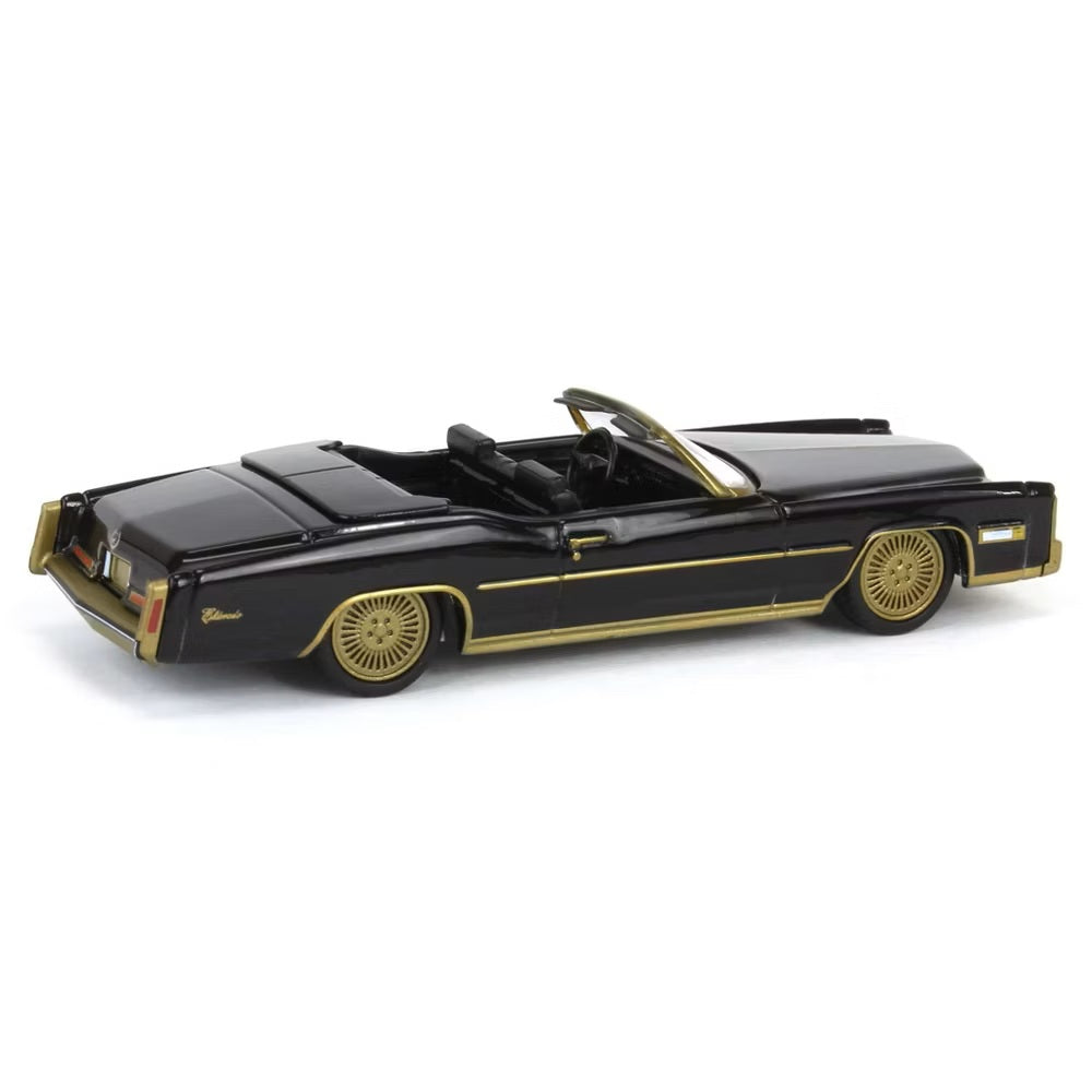 Greenlight Collectibles - 1976 Cadillac Eldorado Convertible Black Gold - California Lowriders Series - Scala 1/64