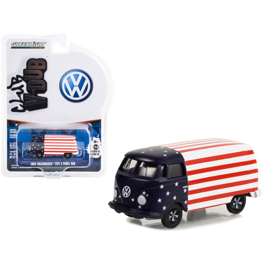Greenlight - 1964 Volkswagen Type 2 Panel Van Star and Stripes - Club V-Dub - Scale 1/64