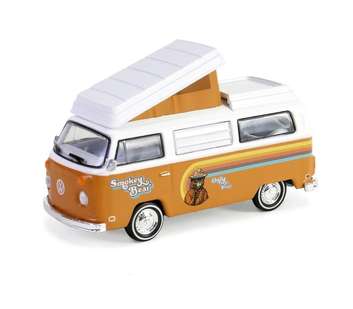 Greenlight Collectibles - 1974 Volkswagen Type 2 T2 Westfalia Campmobile Smokey Bear Series 3 - Scale 1/64