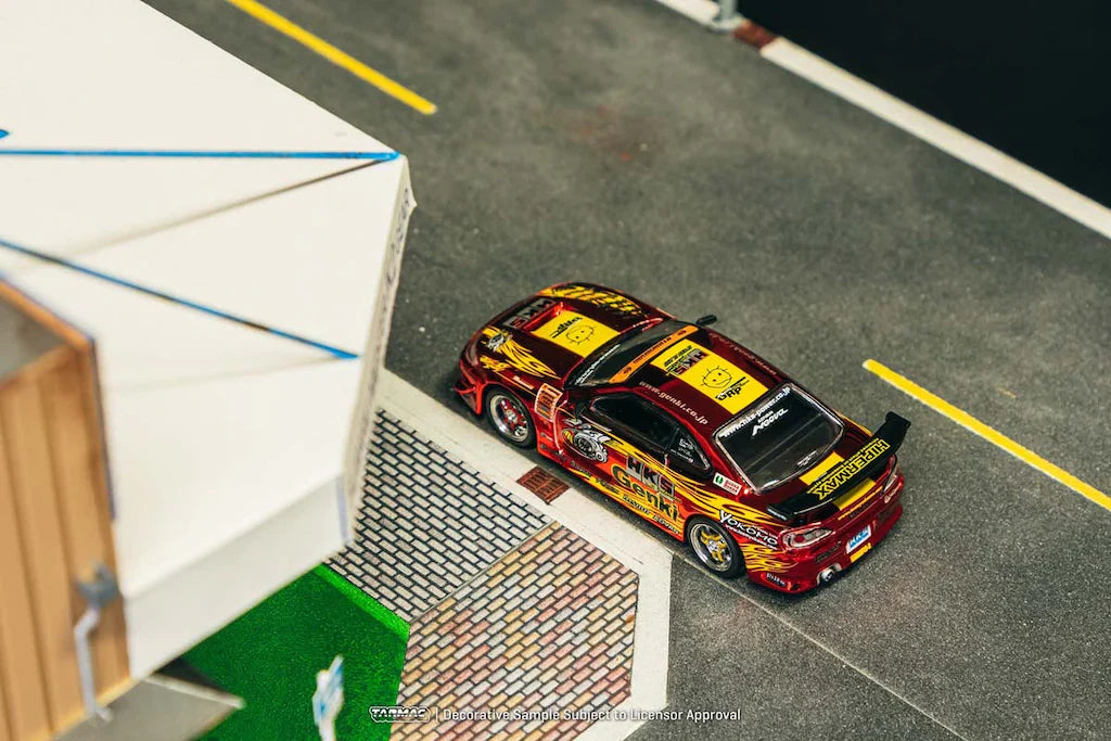 Tarmac Works - HKS Hiper Silvia RS-2 Chrome Red Special Edition - GLOBAL64 - Scale 1/64 T64G-023-HKSRC