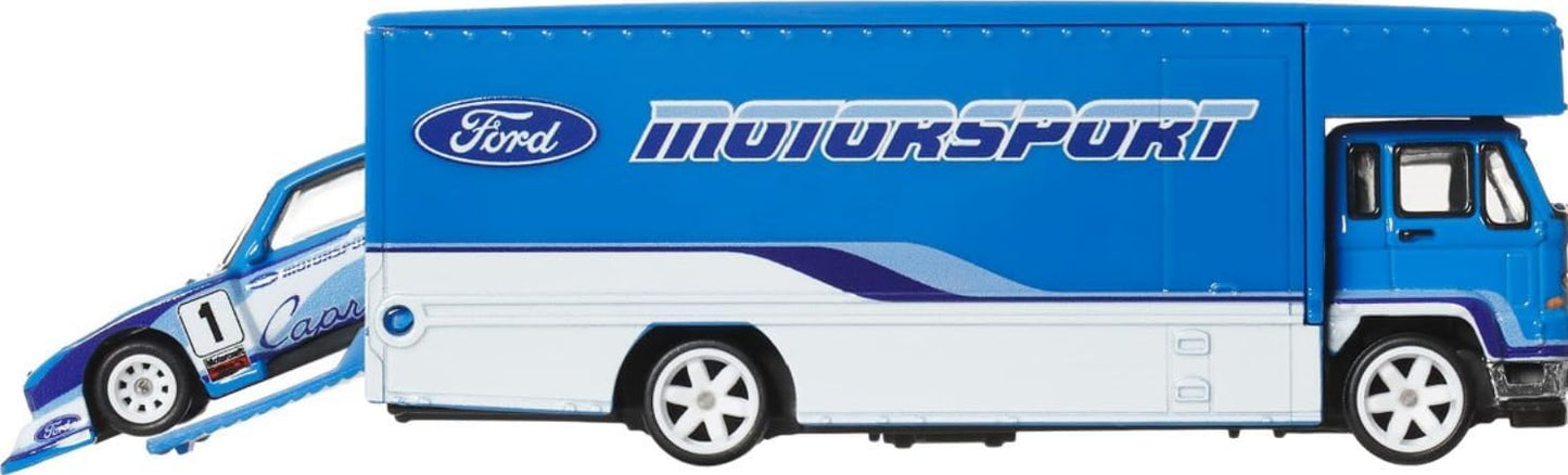 Hot Wheels Premium - Ford Capri Gr5 + Fleet Flyer - Série Car Culture Team Transport - Échelle 1/64