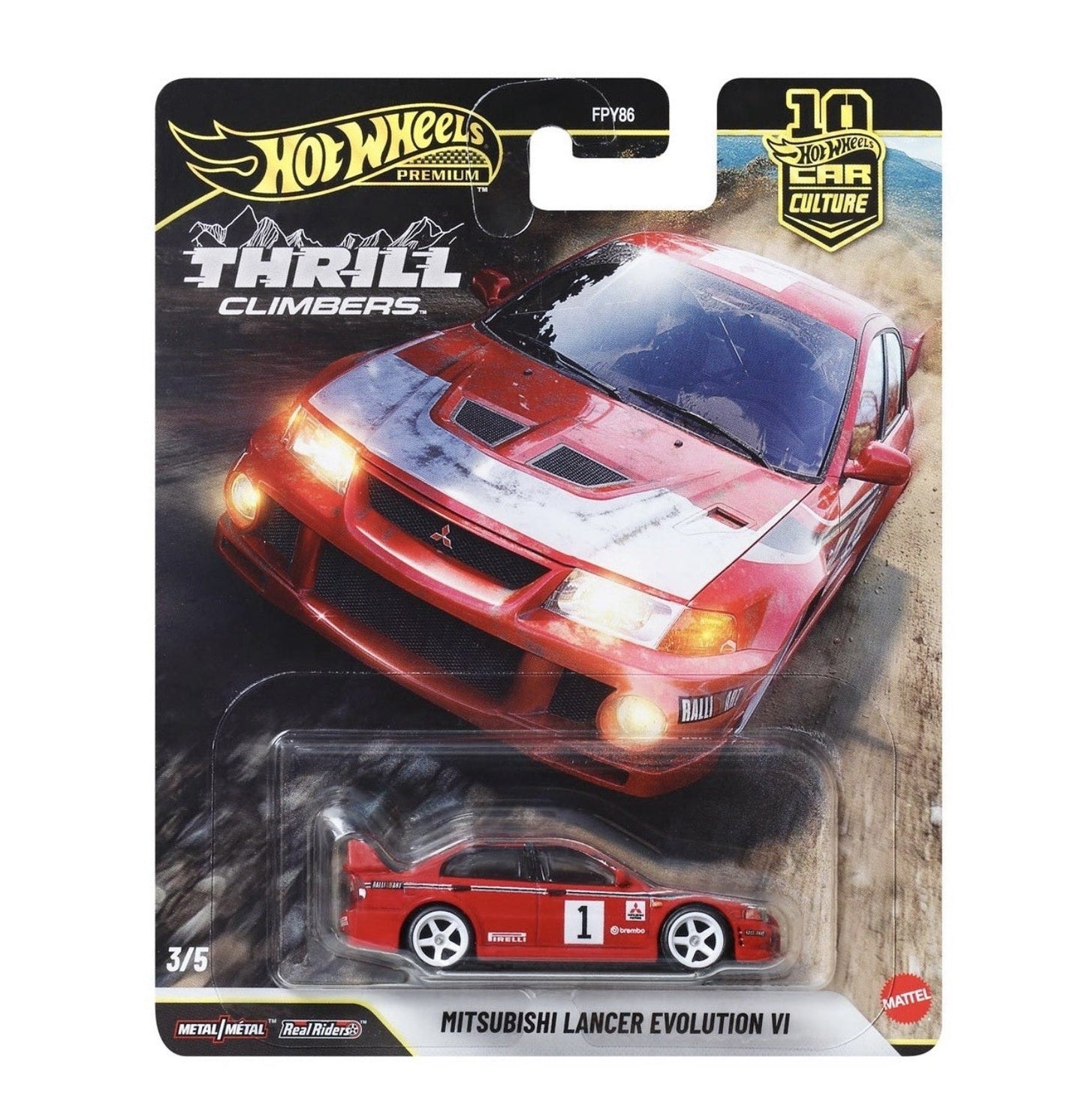 Hot Wheels Premium - Mitsubishi Lancer Evolution VI Thrill ClimbeRS - Échelle 1/64