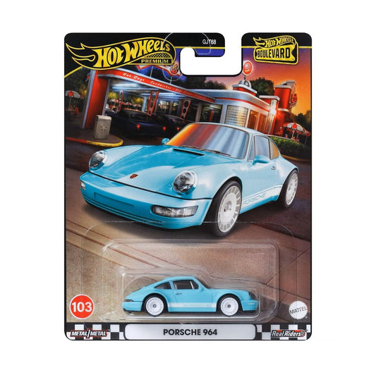 Hot Wheels Premium - Porsche 964 Light Blue - Series Boulevard - Scale 1/64