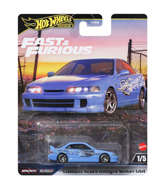 Hot Wheels Premium - Custom Acura Integra Sedan GSR Fast &amp; Furious - Scale 1/64 JDJ13