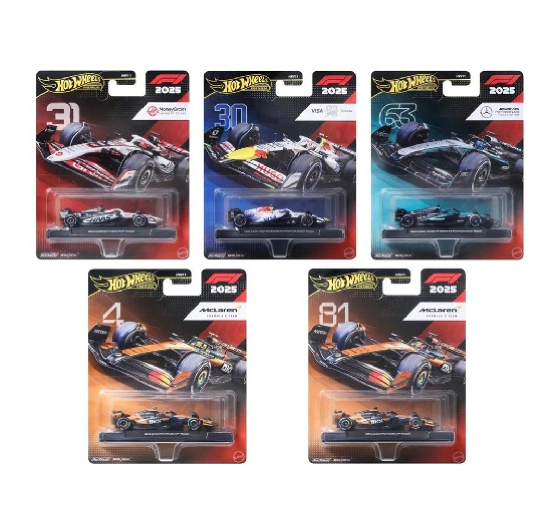Hot Wheels Premium - Set 5 Modelli 2025 - Formula 1 - Scala 1/64