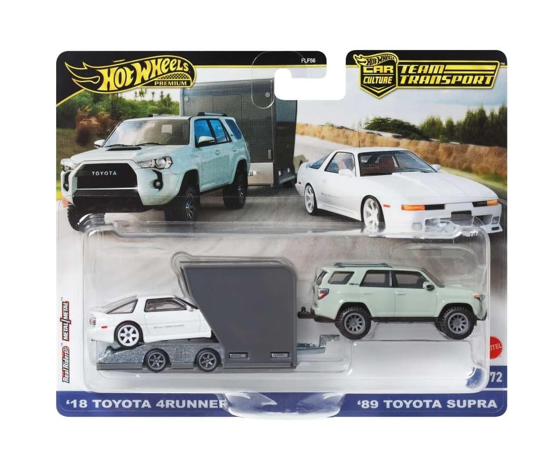 Hot Wheels Premium - Toyota ‘18 4Runner and Toyota ‘89 Supra - Series Car Culture Team Transport - Scala 1/64