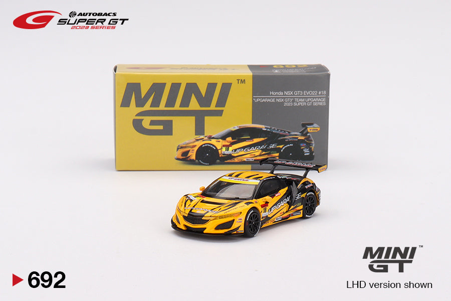 Honda NSX GT3 EVO22 #18 UPGARAGE NSX GT3 TEAM UPGARAGE 2023 Super Gt Series in 1:18 scale by Honda NSX GT3 EVO22 #18 UPGARAGE NSX GT3 TEAM UPGARAGE 2023 Super Gt Series in 1:18 scale by