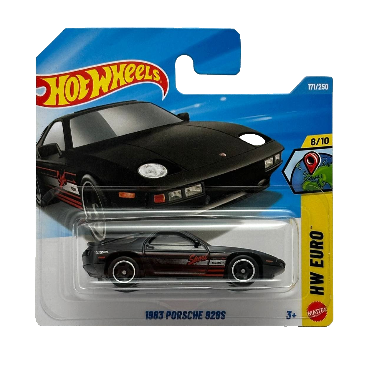 Hot Wheels - 1983 Porsche 928S Noir - HW Euro 8/10 - Échelle 1/64 Circa