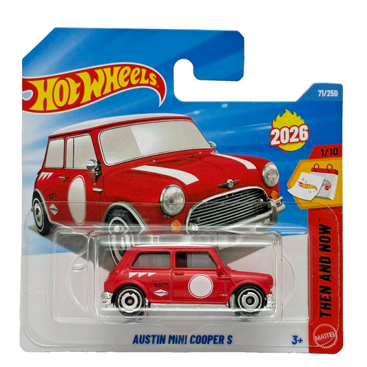 Hot Wheels - Austin Mini Cooper S Rouge - HW Then And Now 1/10 - Échelle 1/64 Circa