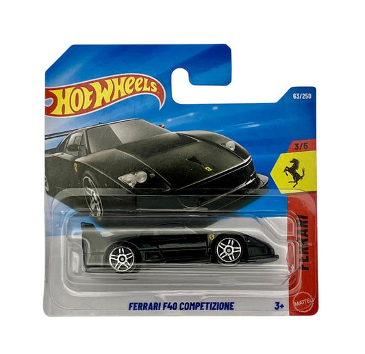 Hot Wheels - Ferrari F40 Competizione Noir - HW Ferrari 3/5 - Échelle 1/64 Approx.