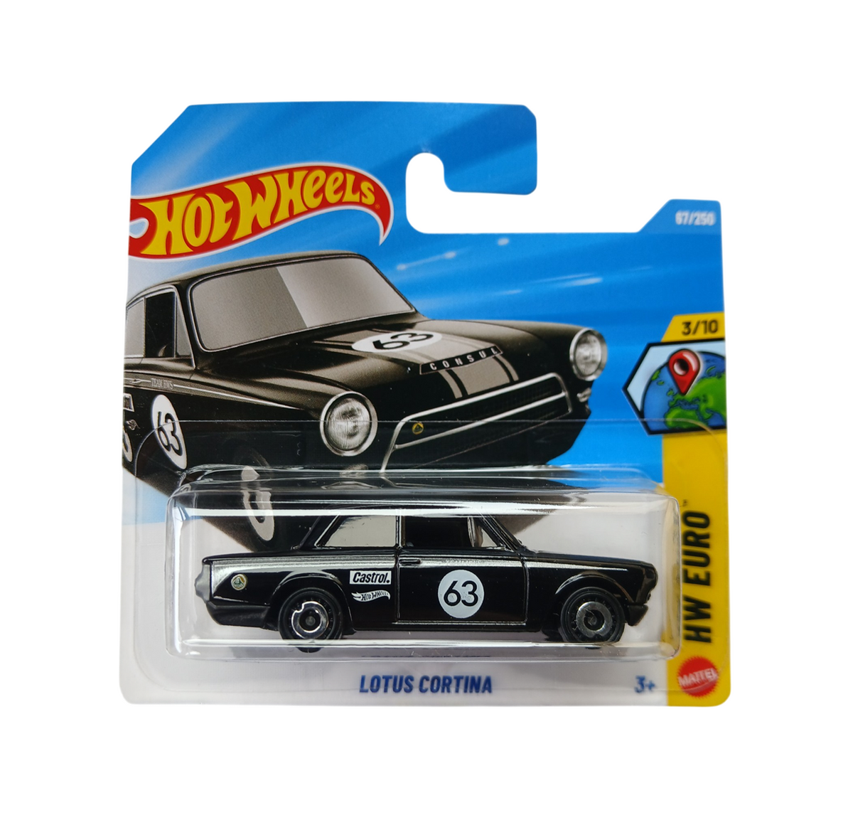 Hot Wheels - Lotus Cortina Black - HW Euro 3/10 - 1/64 Scale Approx
