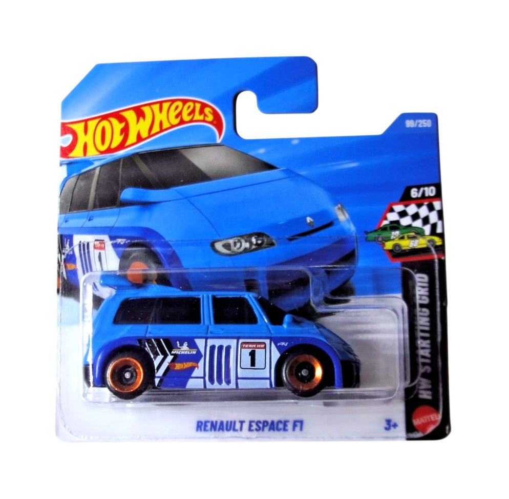 Hot Wheels - Renault Espace F1 Bleu - HW Grille de départ 6/10 - Échelle 1/64 Approx.