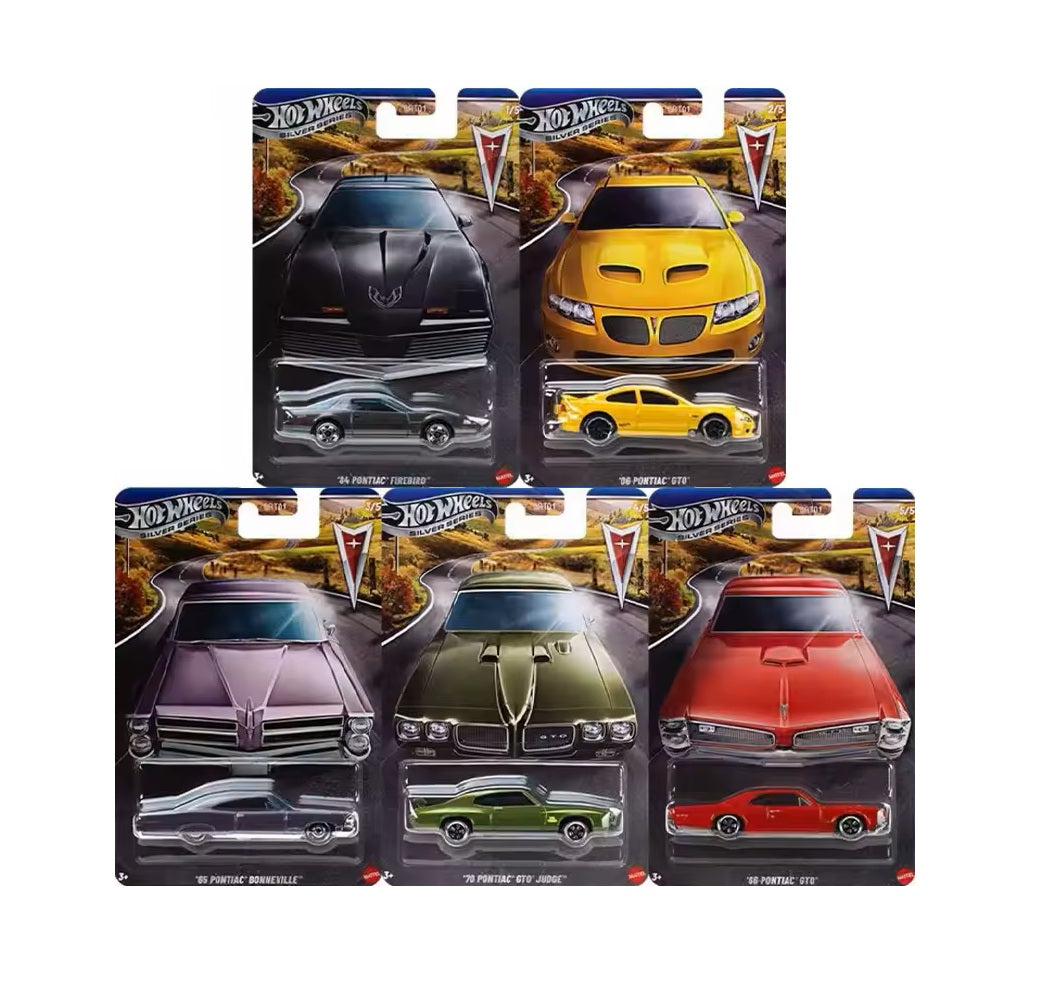 Hot Wheels - Set 5 Models - Silver Series Pontiac Series Full Set - 1/64 Scale