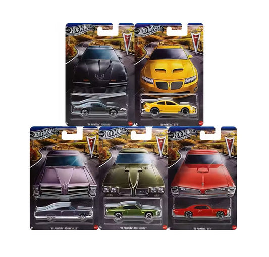 Hot Wheels - Coffret de 5 modèles - Série Silver Pontiac Collection complète - Échelle 1/64