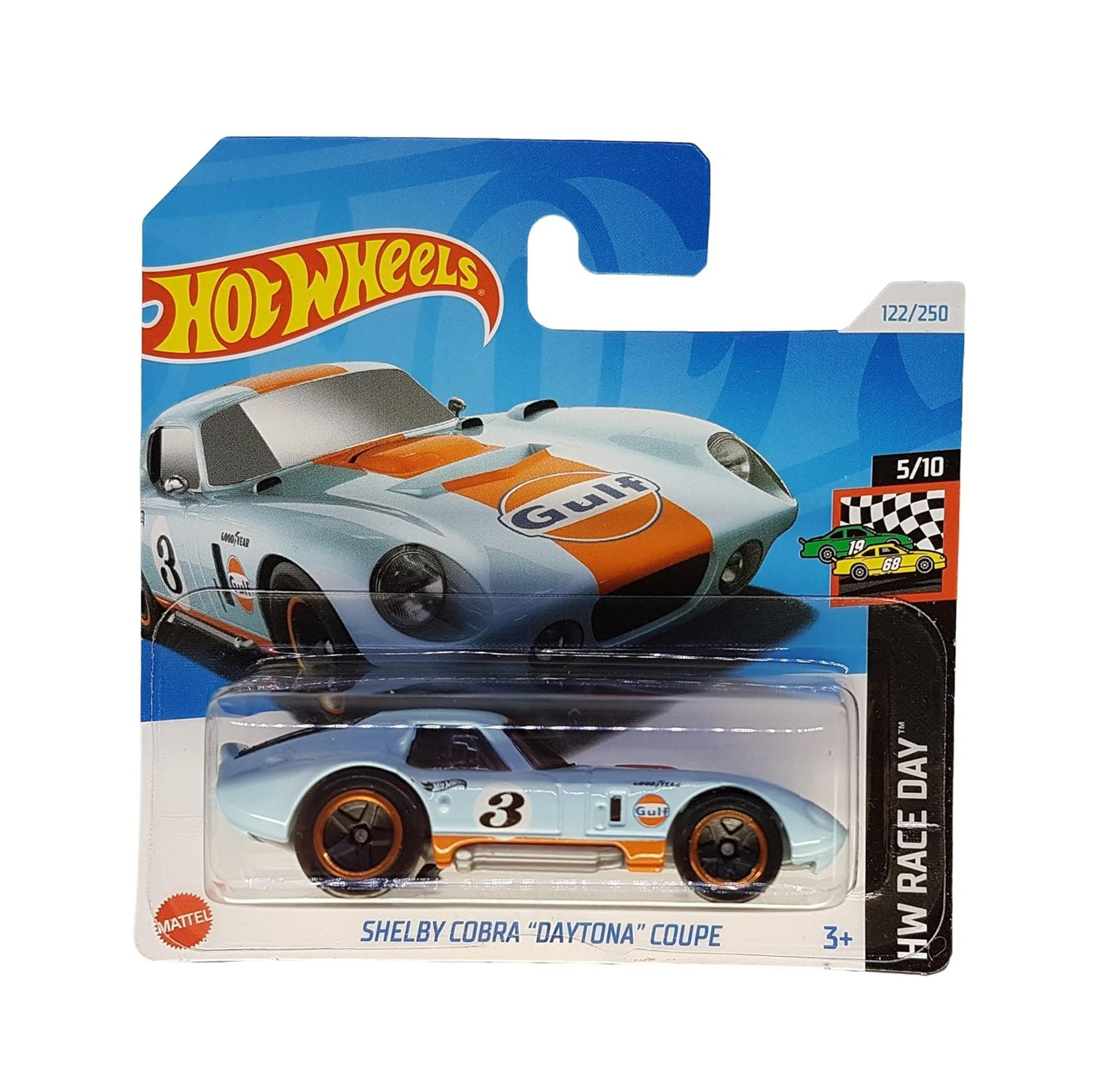 Hot Wheels - Shelby Cobra Daytona Coupe Gulf - HW Race Day 5/10 - Scale 1/64 Approximately