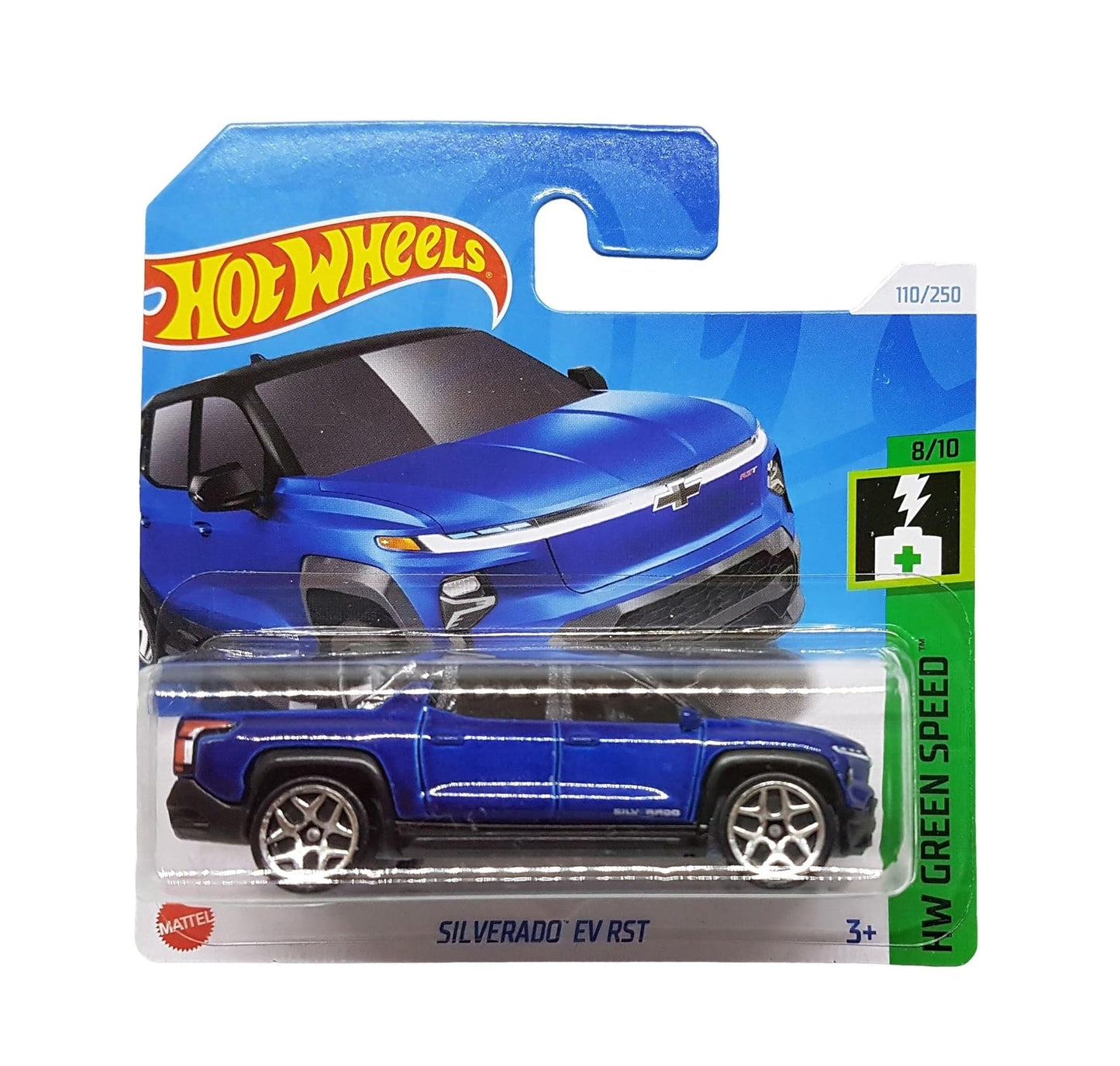 Hot Wheels - Silverado EV RST - HW Green Speed ​​8/10 - Scale 1/64 Approximately