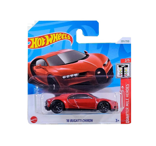 Hot Wheels - '16 Bugatti Chiron - HW Quarter Miles Heroes 2/5 - Échelle 1/64 Approx.