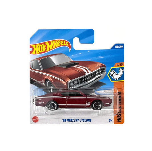 Hot Wheels - '69 Mercury Cyclone Red - Muscle Mania 2/10 - Scale 1/64