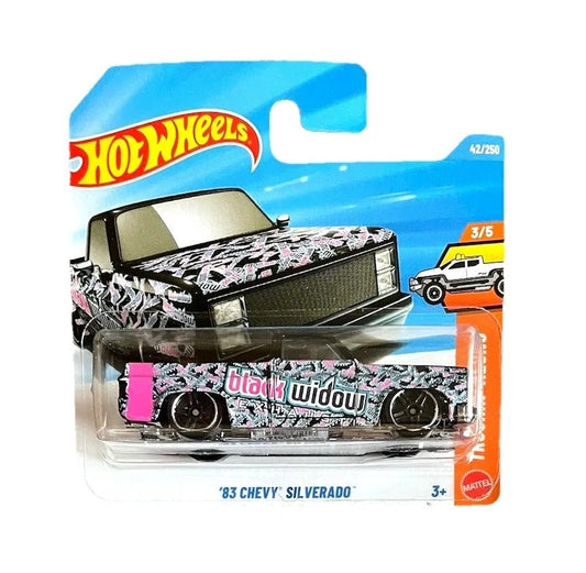 Hot Wheels - '83 Chevy Siverado Black Widow - HW Trucking' Along 3/5 - Scala 1/64 Circa