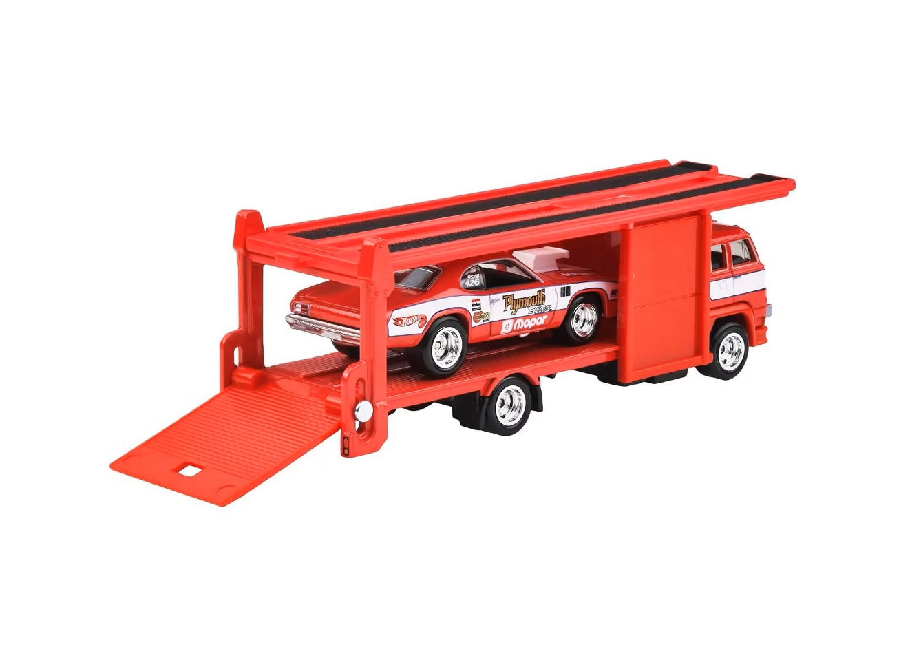Hot Wheels Premium - '73 Plymouth Duster + Second Story Lorry - Series Car Culture Team Transport - Scale 1/64
