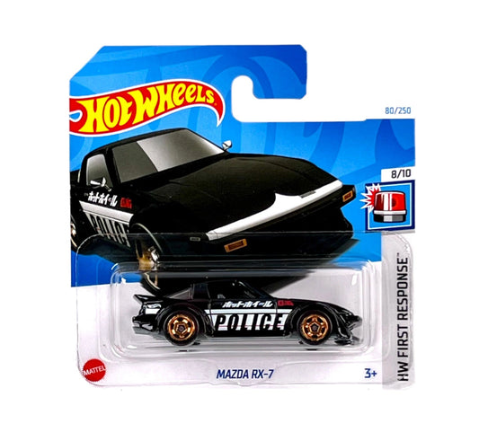 Hot Wheels - Mazda RX-7 Police - HW First Response 8/10 - Scale 1/64 Approximately