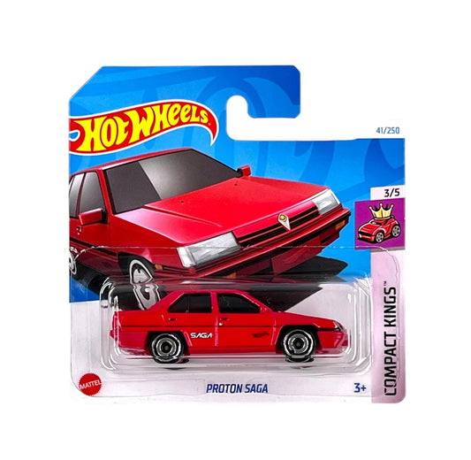 Hot Wheels - Proton Saga Red - HW Compact Kings 3/5 - Scale 1/64 Approximately